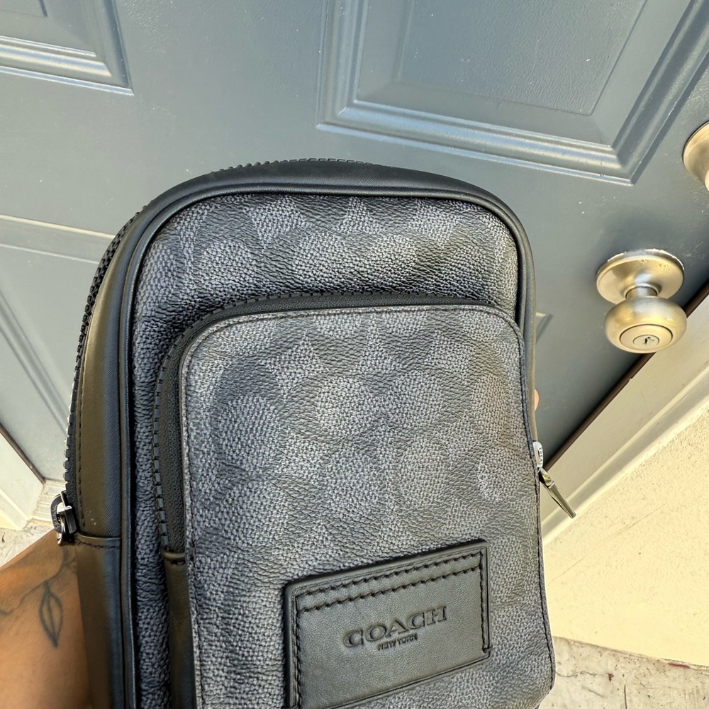 Coach Gray and Black Men's Belt Bag